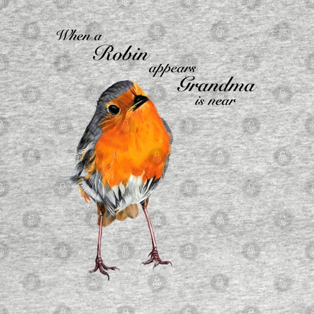 When a Robin appears Grandma is near - condolence gift - memorial gift - in sympathy - in loving memory by IslesArt